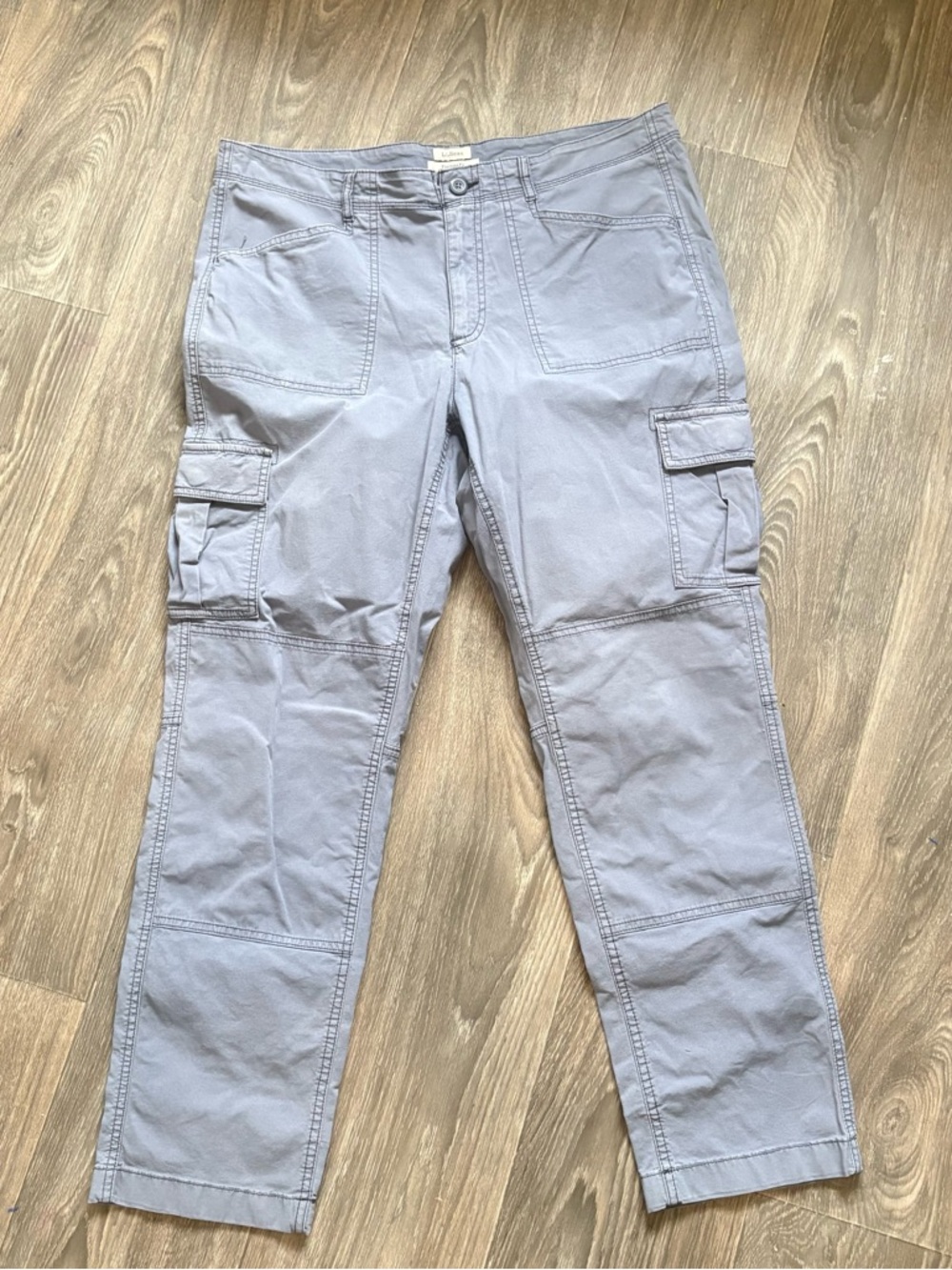 LL Bean Favorite Fit Stretch Canvas Cargo Pants Mid-Rise Straight Leg Womens